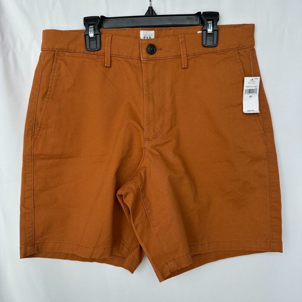 GAP Mens Essential Khaki 29 7" shorts Yellow Brown